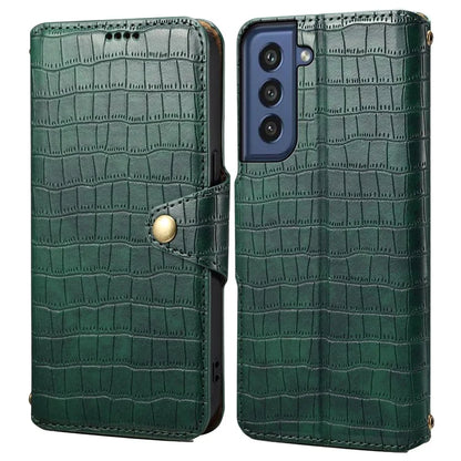 For Samsung Galaxy S21 FE 5G Case Crocodile Texture Leather Flip Phone Cover