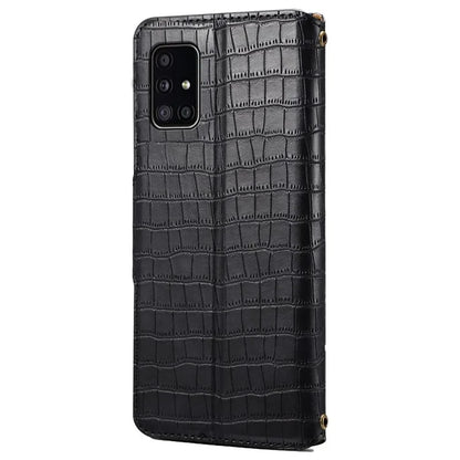For Samsung Galaxy A51 4G SM-A515 Wallet Case PU Leather Crocodile Texture Phone Cover