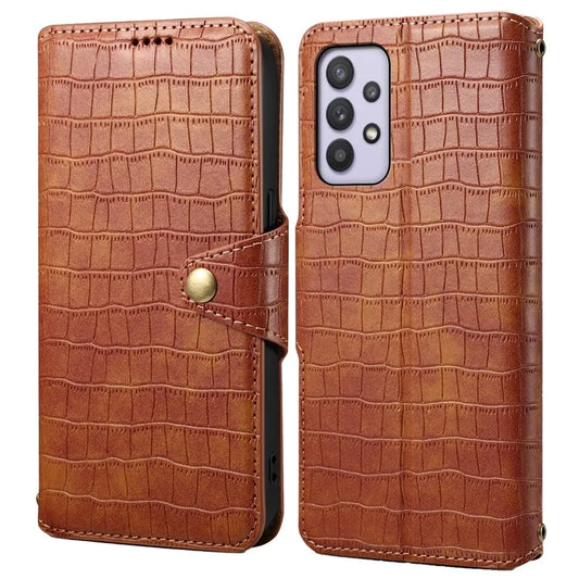 For Samsung Galaxy A32 5G / M32 5G Wallet Phone Case with Stand Crocodile Texture Leather Cover