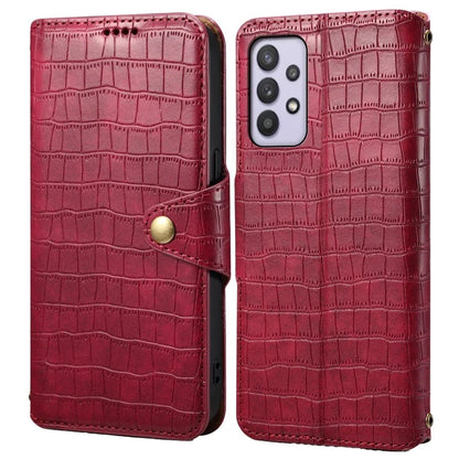 For Samsung Galaxy A32 5G / M32 5G Wallet Phone Case with Stand Crocodile Texture Leather Cover