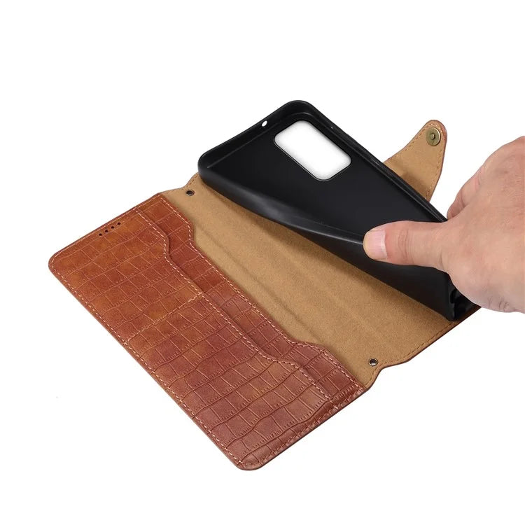 For Samsung Galaxy A32 5G / M32 5G Wallet Phone Case with Stand Crocodile Texture Leather Cover
