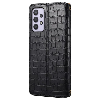 For Samsung Galaxy A32 5G / M32 5G Wallet Phone Case with Stand Crocodile Texture Leather Cover
