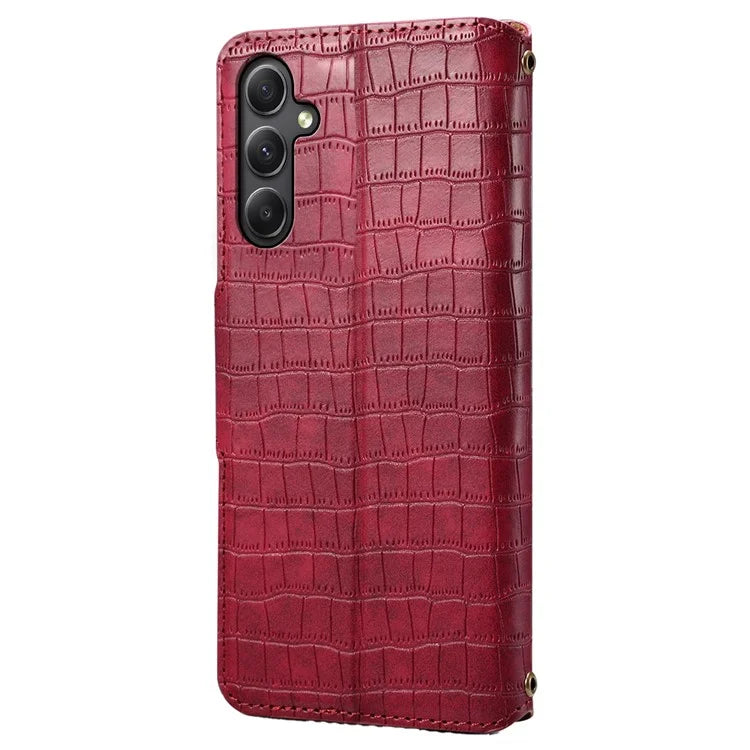 For Samsung Galaxy A34 5G Case Crocodile Texture Leather Stand Folio Smartphone Cover