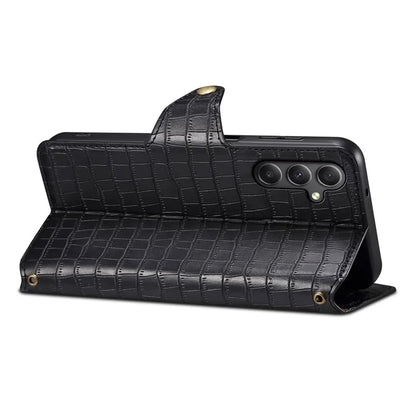 For Samsung Galaxy A34 5G Case Crocodile Texture Leather Stand Folio Smartphone Cover