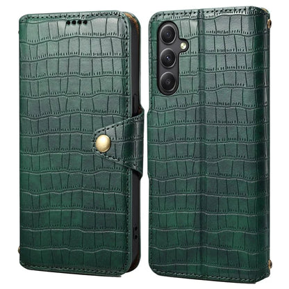 For Samsung Galaxy A34 5G Case Crocodile Texture Leather Stand Folio Smartphone Cover