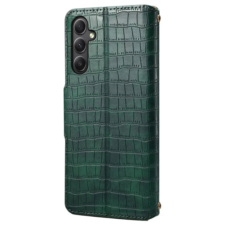 For Samsung Galaxy A34 5G Case Crocodile Texture Leather Stand Folio Smartphone Cover