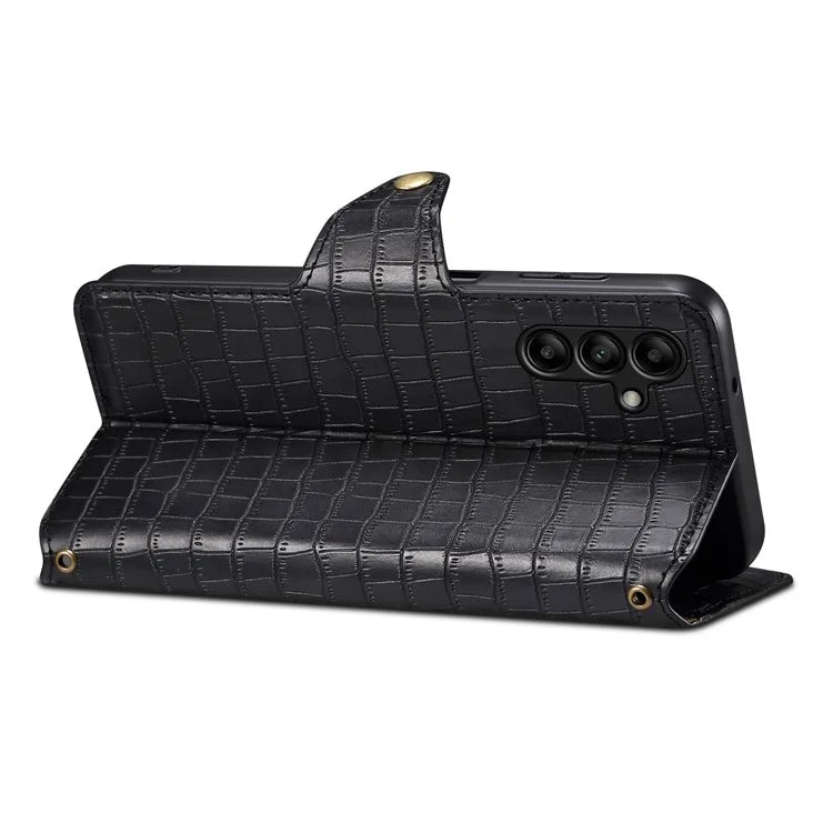 For Samsung Galaxy A05s 4G Wallet Phone Case Crocodile Texture Leather Folio Flip Cover