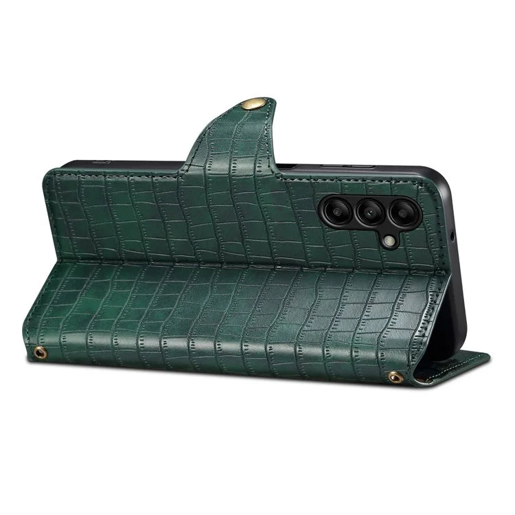 For Samsung Galaxy A05s 4G Wallet Phone Case Crocodile Texture Leather Folio Flip Cover