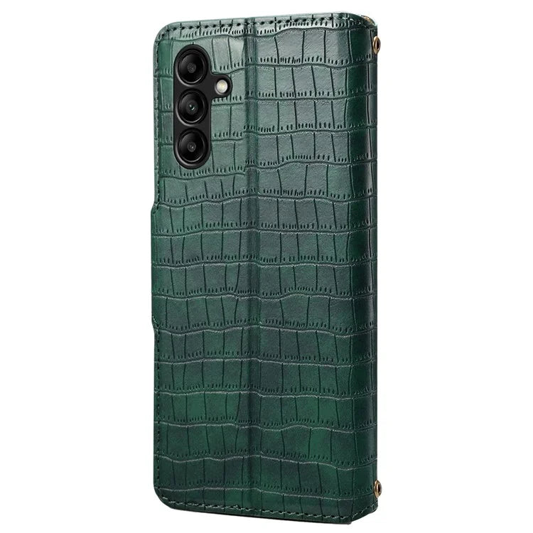For Samsung Galaxy A05s 4G Wallet Phone Case Crocodile Texture Leather Folio Flip Cover