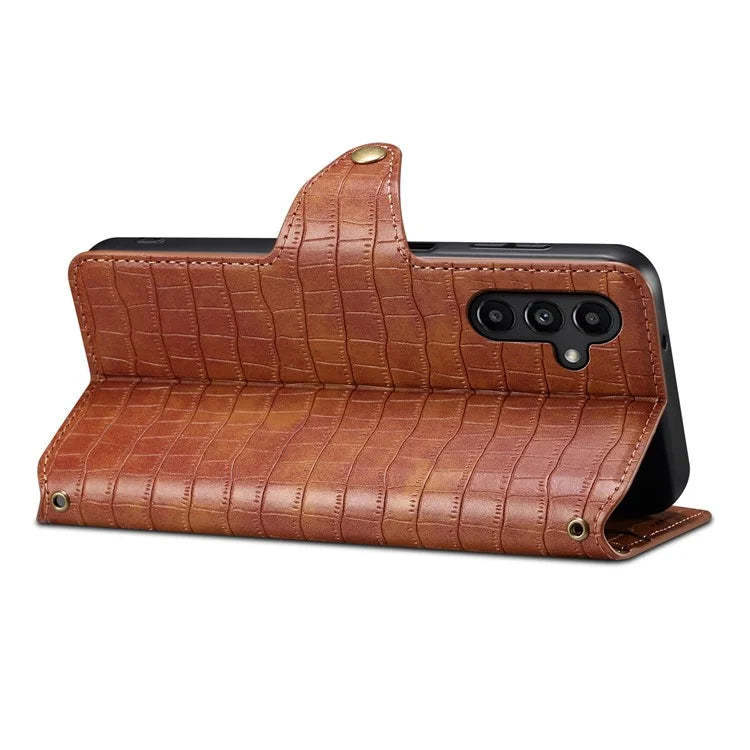 For Samsung Galaxy A14 5G / 4G Leather Case Crocodile Texture Flip Wallet Phone Cover