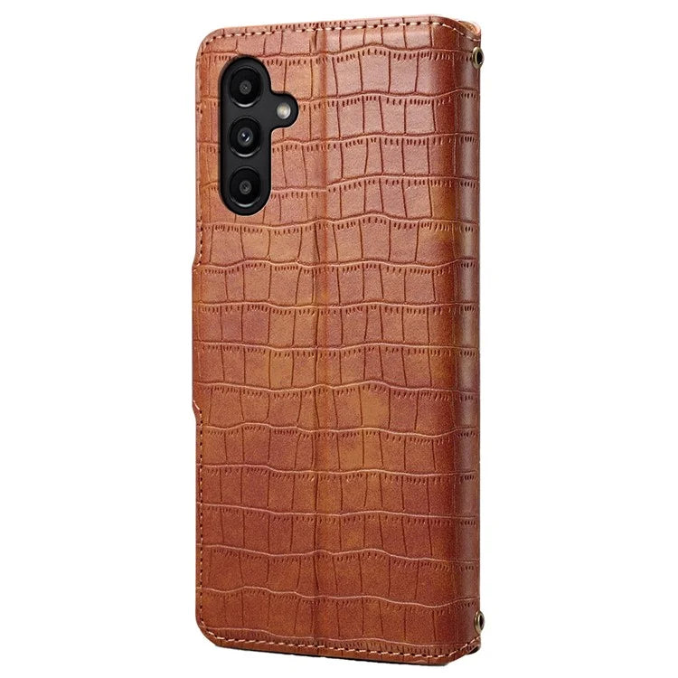For Samsung Galaxy A14 5G / 4G Leather Case Crocodile Texture Flip Wallet Phone Cover