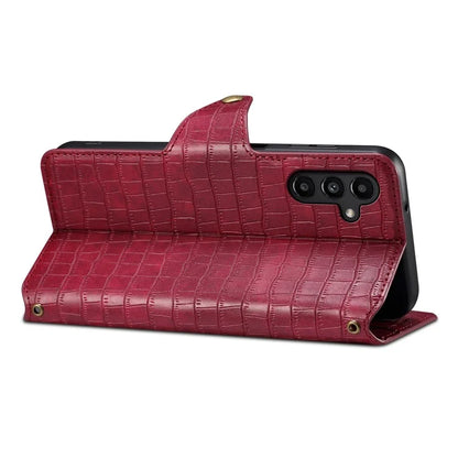 For Samsung Galaxy A14 5G / 4G Leather Case Crocodile Texture Flip Wallet Phone Cover