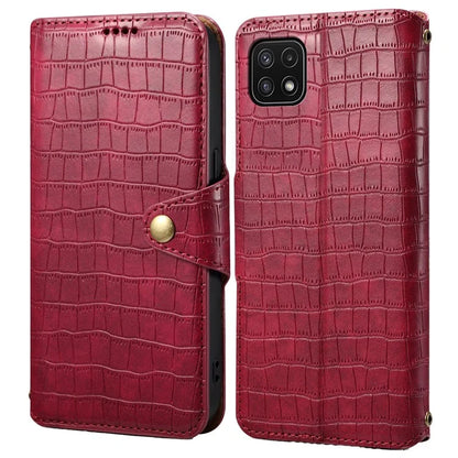 For Samsung Galaxy A22 5G (EU Version) Case Crocodile Texture Wallet Leather Phone Cover