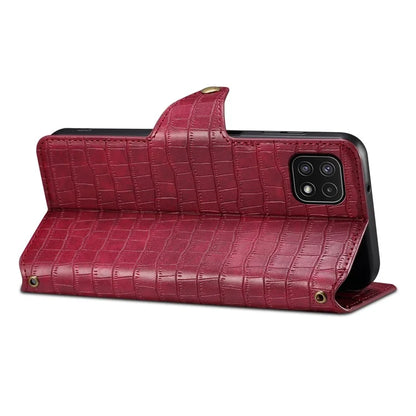 For Samsung Galaxy A22 5G (EU Version) Case Crocodile Texture Wallet Leather Phone Cover
