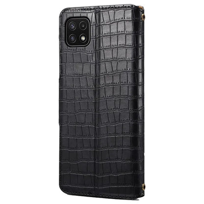 For Samsung Galaxy A22 5G (EU Version) Case Crocodile Texture Wallet Leather Phone Cover