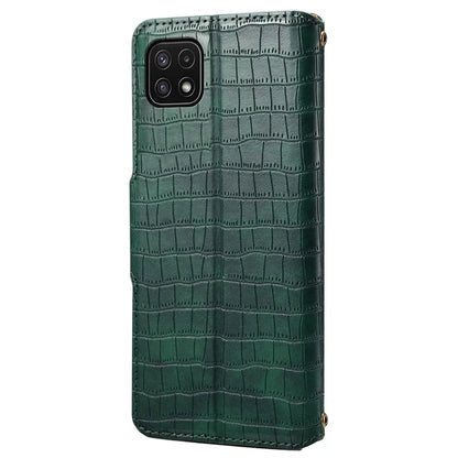 For Samsung Galaxy A22 5G (EU Version) Case Crocodile Texture Wallet Leather Phone Cover