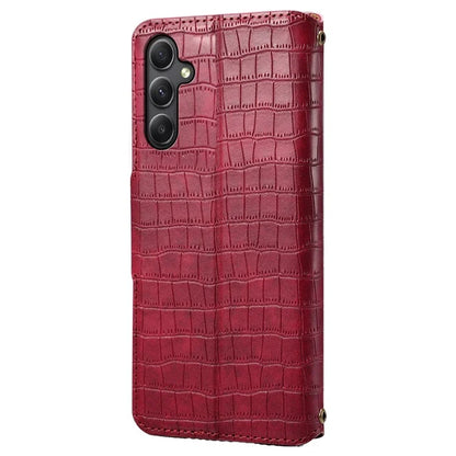 For Samsung Galaxy A24 4G (162.1 x 77.6 x 8.3mm) Wallet Case Leather Crocodile Texture Phone Cover