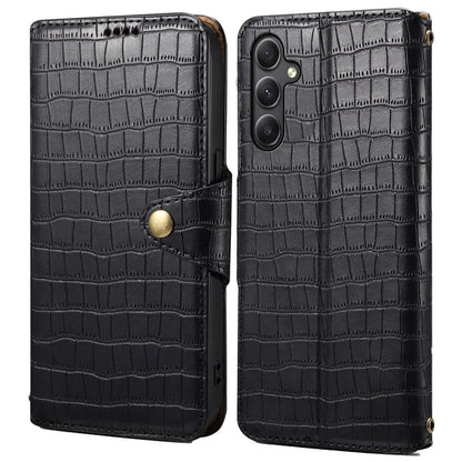 For Samsung Galaxy A24 4G (162.1 x 77.6 x 8.3mm) Wallet Case Leather Crocodile Texture Phone Cover