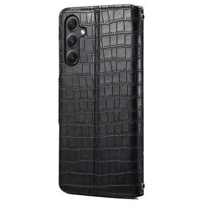 For Samsung Galaxy A24 4G (162.1 x 77.6 x 8.3mm) Wallet Case Leather Crocodile Texture Phone Cover