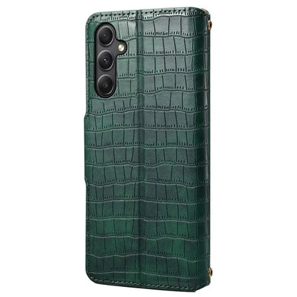 For Samsung Galaxy A24 4G (162.1 x 77.6 x 8.3mm) Wallet Case Leather Crocodile Texture Phone Cover