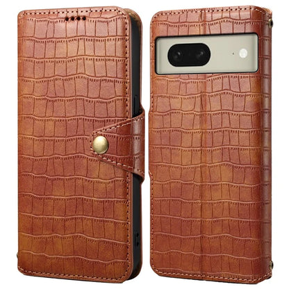 For Google Pixel 8 Leather Case Crocodile Texture Full Protection Wallet Phone Cover