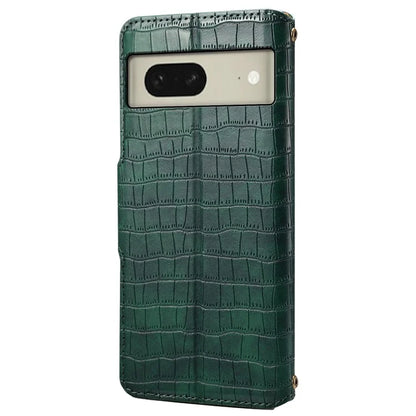 For Google Pixel 8 Leather Case Crocodile Texture Full Protection Wallet Phone Cover