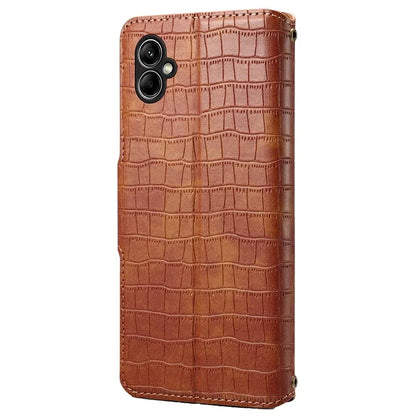 For Samsung Galaxy A05 4G Anti-Scratch Wallet Phone Cover PU Leather Phone Stand Case (Crocodile Texture)