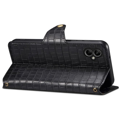 For Samsung Galaxy A05 4G Anti-Scratch Wallet Phone Cover PU Leather Phone Stand Case (Crocodile Texture)