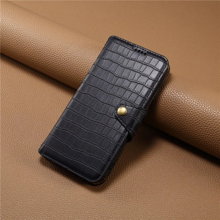 For Samsung Galaxy A05 4G Anti-Scratch Wallet Phone Cover PU Leather Phone Stand Case (Crocodile Texture)