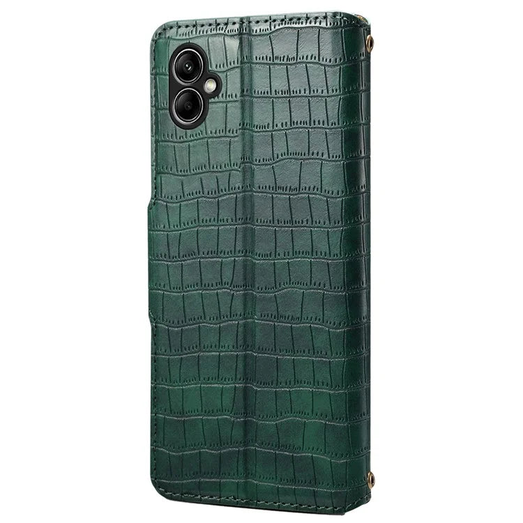 For Samsung Galaxy A05 4G Anti-Scratch Wallet Phone Cover PU Leather Phone Stand Case (Crocodile Texture)