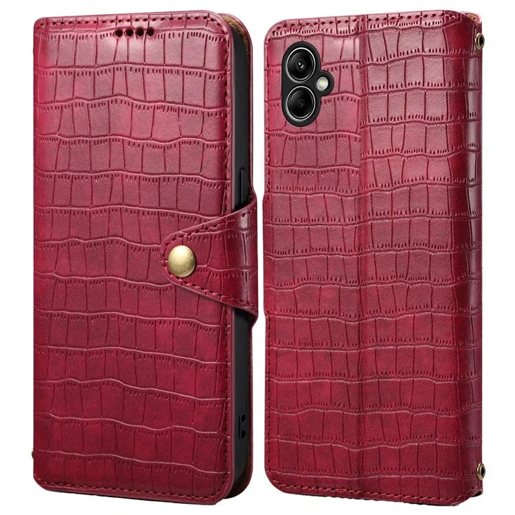 For Samsung Galaxy A05 4G Anti-Scratch Wallet Phone Cover PU Leather Phone Stand Case (Crocodile Texture)