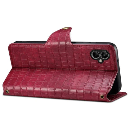 For Samsung Galaxy A05 4G Anti-Scratch Wallet Phone Cover PU Leather Phone Stand Case (Crocodile Texture)