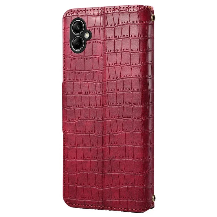 For Samsung Galaxy A05 4G Anti-Scratch Wallet Phone Cover PU Leather Phone Stand Case (Crocodile Texture)