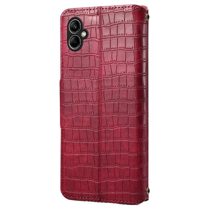 For Samsung Galaxy A05 4G Anti-Scratch Wallet Phone Cover PU Leather Phone Stand Case (Crocodile Texture)