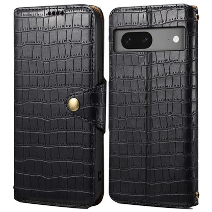 For Google Pixel 7 5G Leather Flip Case Crocodile Texture Wallet Phone Cover