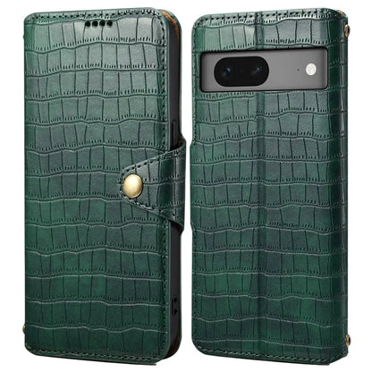 For Google Pixel 7 5G Leather Flip Case Crocodile Texture Wallet Phone Cover