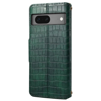 For Google Pixel 7 5G Leather Flip Case Crocodile Texture Wallet Phone Cover