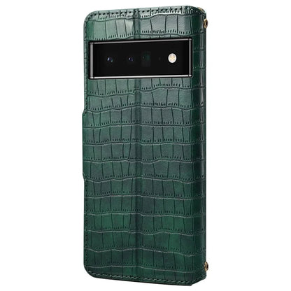 For Google Pixel 6 Pro 5G Case Crocodile Texture Stand Phone Wallet Cover