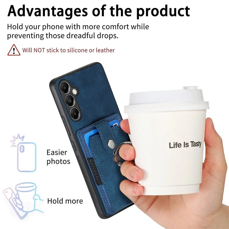 D2 For Samsung Galaxy A54 5G Phone Case Vintage Texture Ring Holder Kickstand Anti-fall Cover