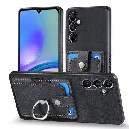 D2 For Samsung Galaxy A55 5G Phone Protective Case Ring Card Holder Kickstand Protection Cover