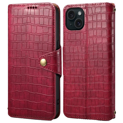 For iPhone 15 Plus Magnetic Case PU Leather Stand Smart Phone Cover