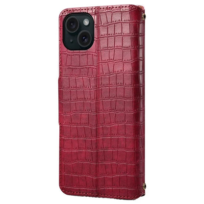 For iPhone 15 Plus Magnetic Case PU Leather Stand Smart Phone Cover