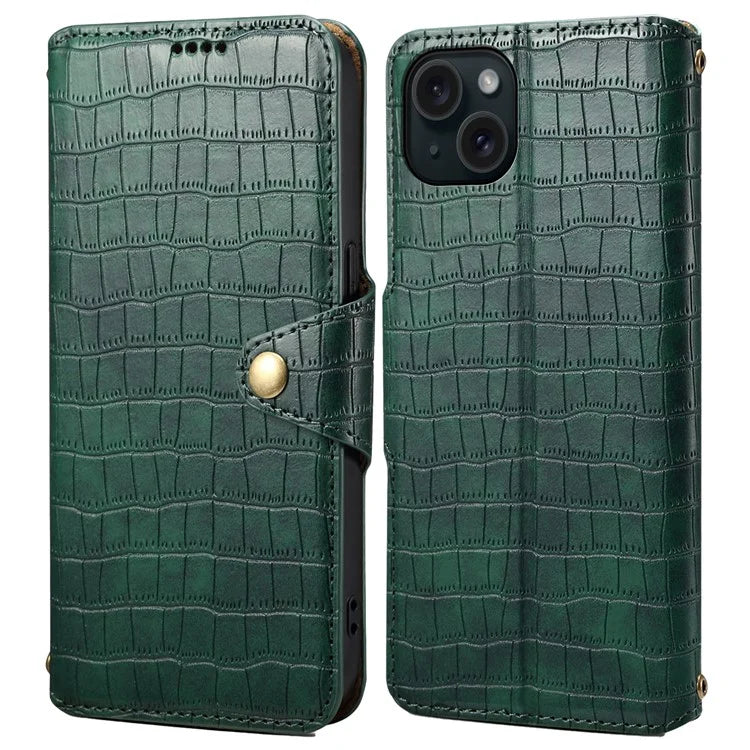 For iPhone 15 Plus Magnetic Case PU Leather Stand Smart Phone Cover