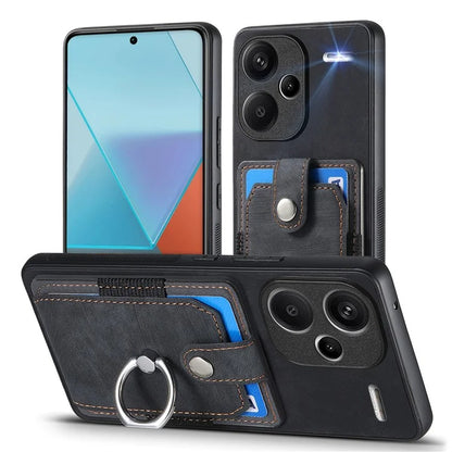 D2 For Xiaomi Redmi Note 13 Pro+ 5G Ring Phone Protective Cover Phone Card Holder Kickstand