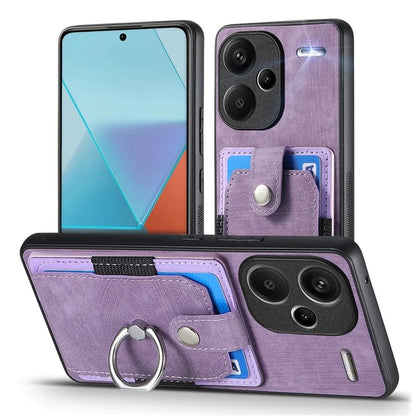 D2 For Xiaomi Redmi Note 13 Pro+ 5G Ring Phone Protective Cover Phone Card Holder Kickstand