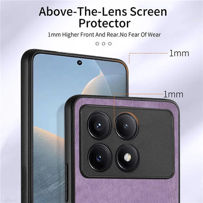 D2 For Xiaomi Redmi K70E 5G / Poco X6 Pro 5G Ring Holder Phone Case PU Leather+TPU Card Holder Phone Cover
