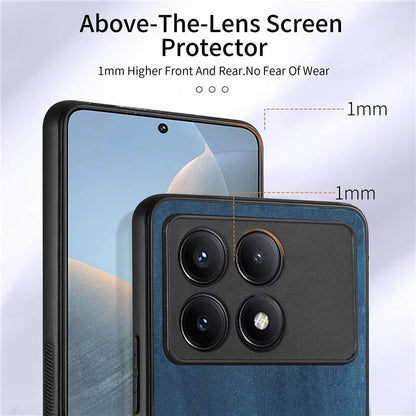 D2 For Xiaomi Redmi K70E 5G / Poco X6 Pro 5G Ring Holder Phone Case PU Leather+TPU Card Holder Phone Cover