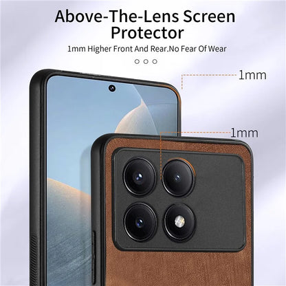 D2 For Xiaomi Redmi K70E 5G / Poco X6 Pro 5G Ring Holder Phone Case PU Leather+TPU Card Holder Phone Cover