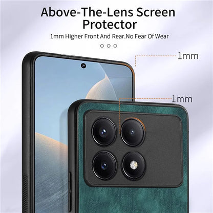 D2 For Xiaomi Redmi K70E 5G / Poco X6 Pro 5G Ring Holder Phone Case PU Leather+TPU Card Holder Phone Cover