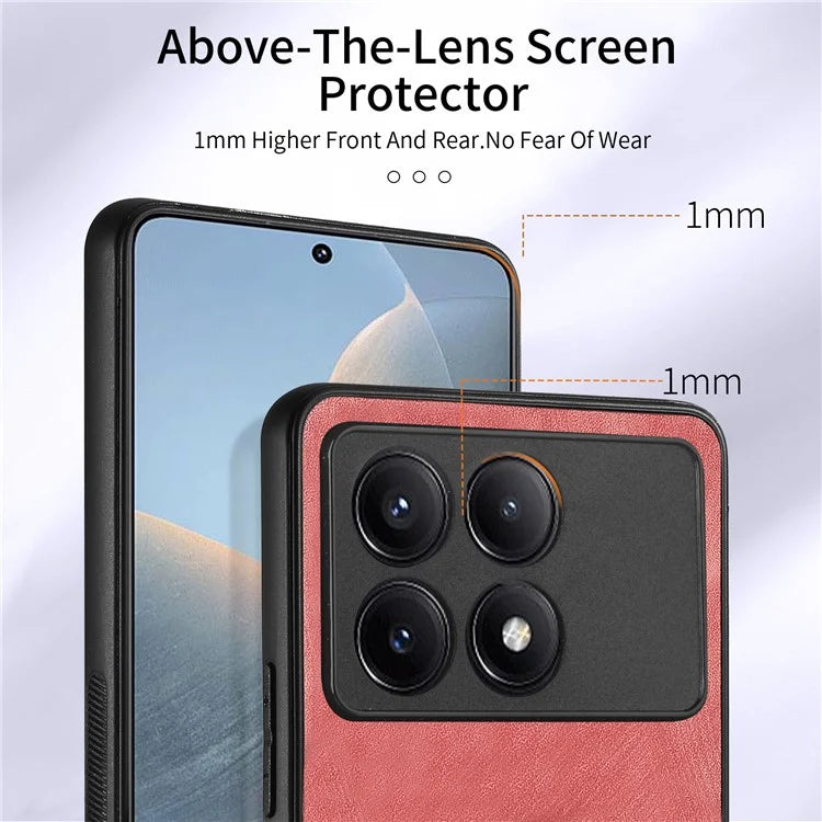 D2 For Xiaomi Redmi K70E 5G / Poco X6 Pro 5G Ring Holder Phone Case PU Leather+TPU Card Holder Phone Cover